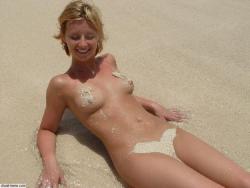 Blond nude on the beach 7/16