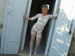 Patti - blonde milf in white lingerie wedding 4/80
