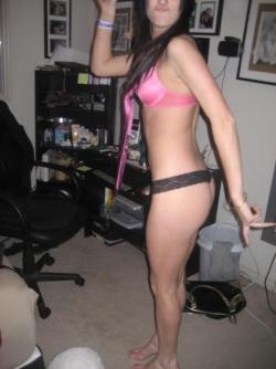 Nina - amateur in pink bra and black panties 11/23
