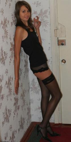 Alice - teen in black stockings and sheer panties 112/223
