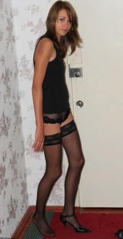 Alice - teen in black stockings and sheer panties 163/223