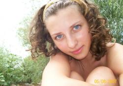 Curly nudist teen at lake 43/66