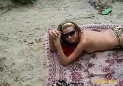 Curly nudist teen at lake 48/66