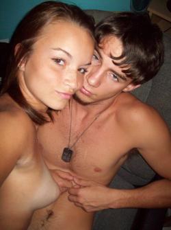 Beautiful young brunette with her boyfriend 9/38