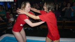 Party girls in club - fighting in pool - wet t-shirt 50/77