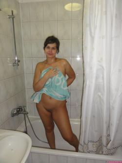 Horny wife  got a surprise  in the shower 11/24