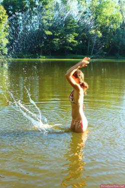 Sweet girlfriends make hot pictures at the lake 39/39