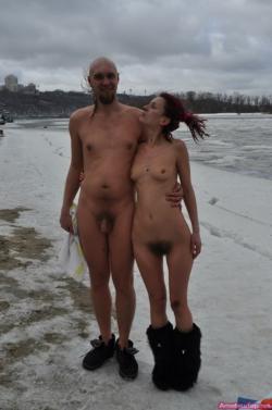 Horny students group makes hot pictures in winter 14/39