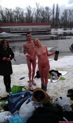 Horny students group makes hot pictures in winter 24/39