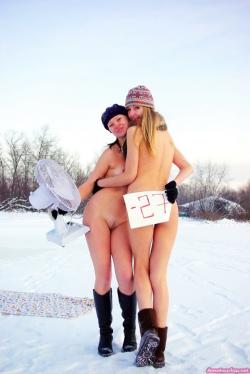 Horny students group makes hot pictures in winter 36/39
